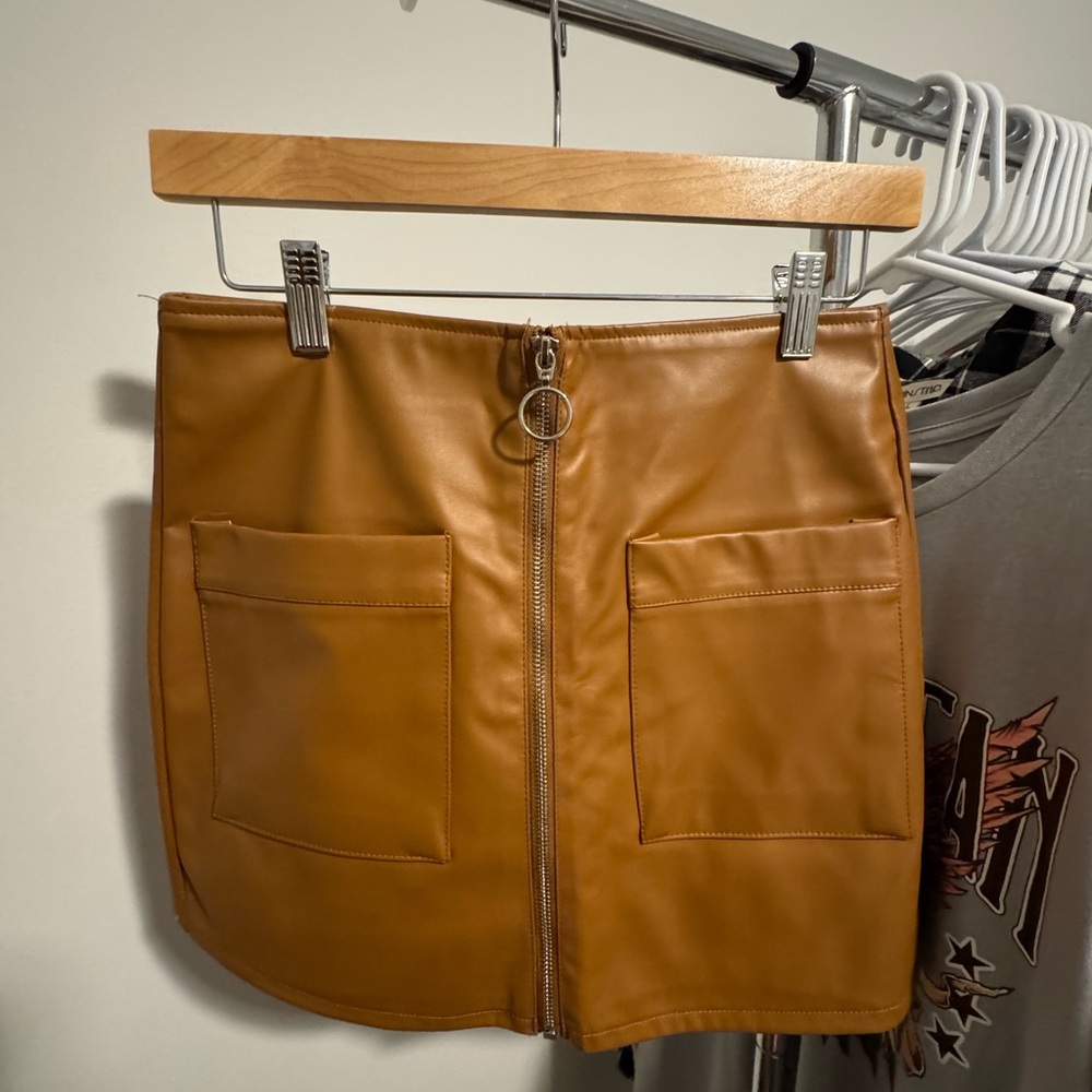 Fashion Nova Tan Pencil Mini Skort